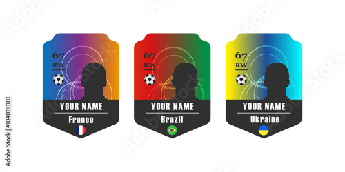 football player card with countries