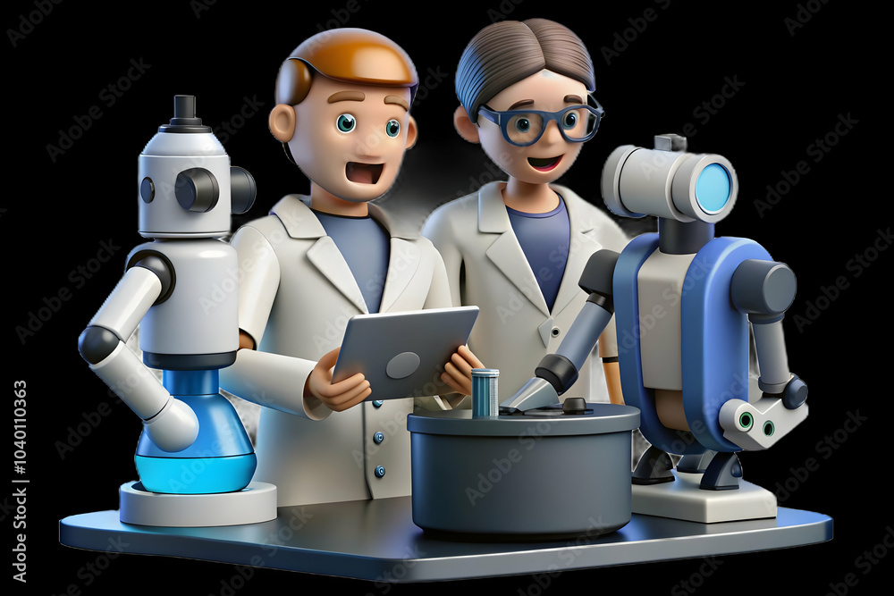 Researchers Robots Collaboration Experiments Laboratory Innovation Teamwork Scientific Research Candid Image Dedicated Space for Copy Stock Photo Concept Researchers Robots Collaboration Experiments Laboratory Innovation Teamwork Scientific Research Candid Image Dedicated Space for Copy Stock Photo Concept