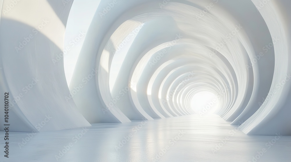 Fototapeta premium Abstract White Futuristic Background with Fractal Patterns