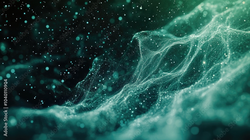 Abstract digital particles in motion, forming a futuristic data stream background. Abstract digital particles in motion, forming a futuristic data stream background.