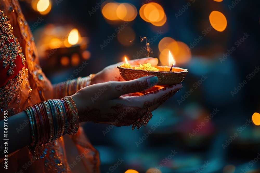 Happy Diwali the festival of lights with oil lamp, Diwali holiday Background.
Happy Diwali the festival of lights with oil lamp, Diwali holiday Background.