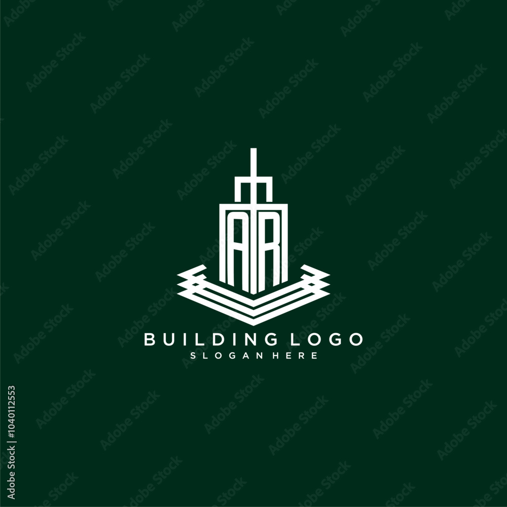 AR initial monogram building logo for real estate AR initial monogram building logo for real estate