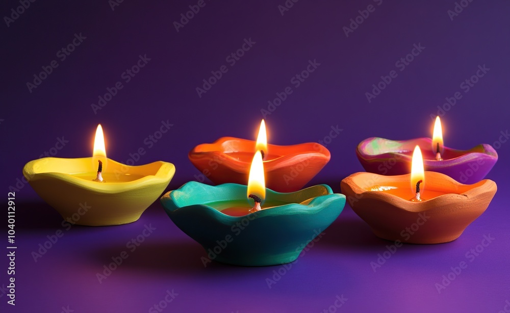 Happy Diwali the festival of lights with oil lamp, Diwali holiday Background.
Happy Diwali the festival of lights with oil lamp, Diwali holiday Background.