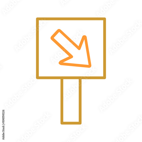 Diagonal Down-Right Arrow Vector Icon