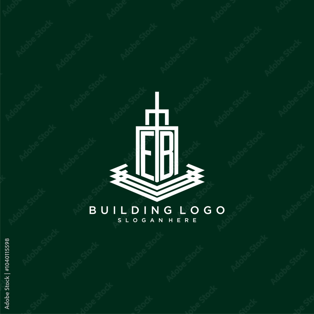 EB initial monogram building logo for real estate EB initial monogram building logo for real estate