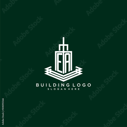 EA initial monogram building logo for real estate