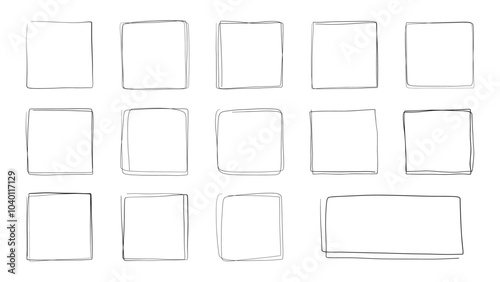 Hand Drawn Scribble Square Frames