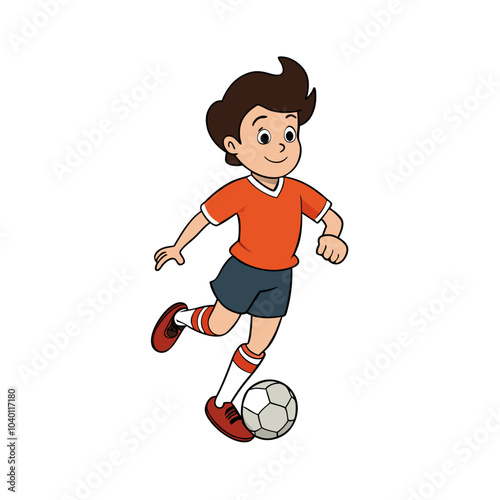 child playing football