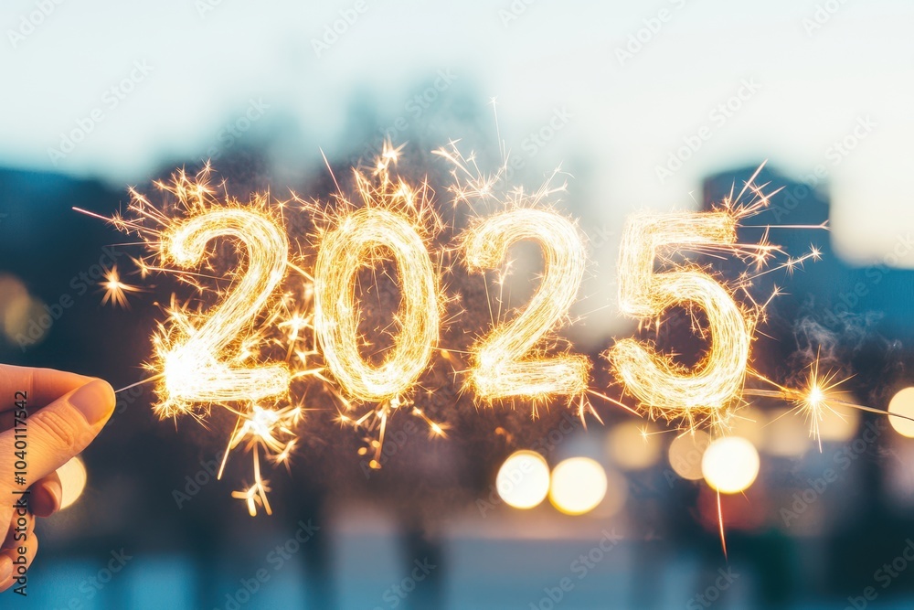 Whimsical Sparkler Design for New Year Celebration