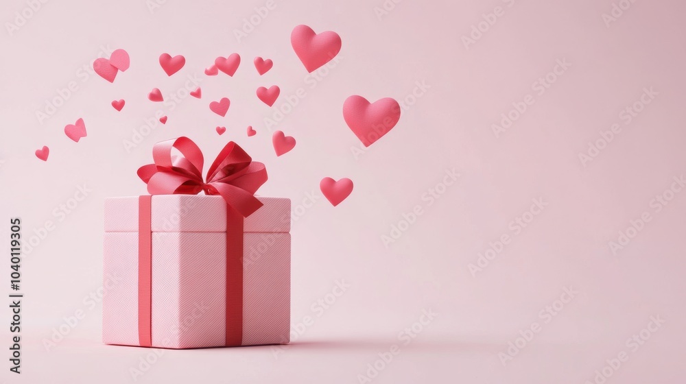 Lovely pink feminine tone gift box for Valentine’s Day, Mother's Day.