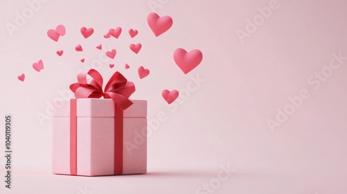Obraz na płótnie Lovely pink feminine tone gift box for Valentine’s Day, Mother's Day. w salonie