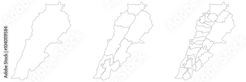 Wallpaper Mural Lebanon map. Map of Lebanon in white set Torontodigital.ca