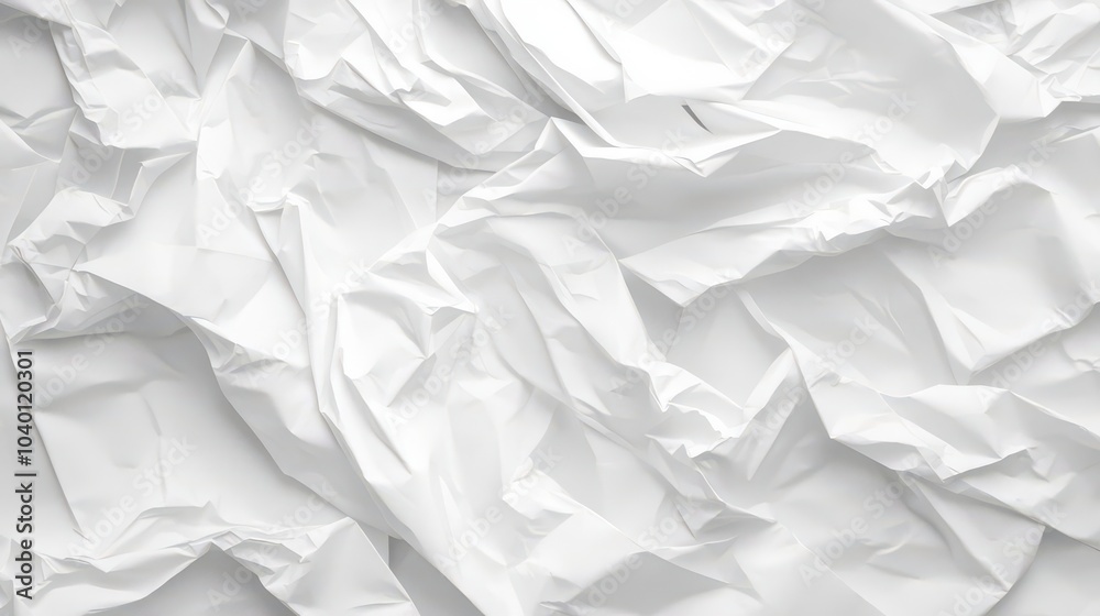 Textured White Crumpled Paper Background Textured White Crumpled Paper Background