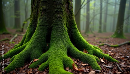  Mossy roots in a mystical forest