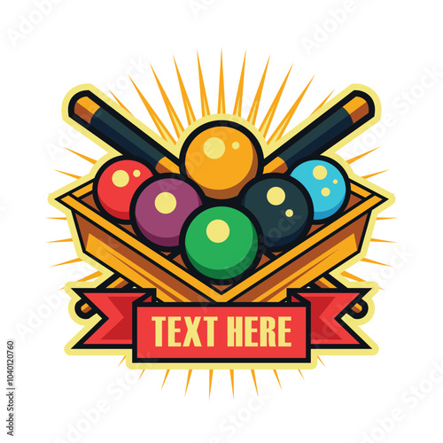 Billiard logo illustration vector, ball billiard