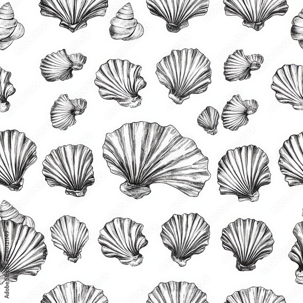 seashell pattern black and white seashell pattern black and white