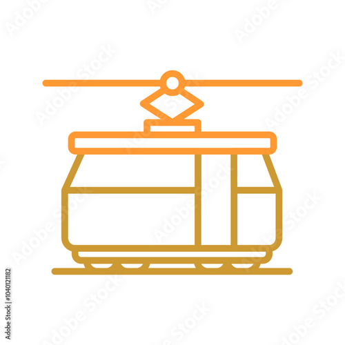 Tram Car Vector Icon