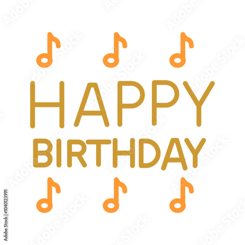 Happy Birthday Song Vector Icon