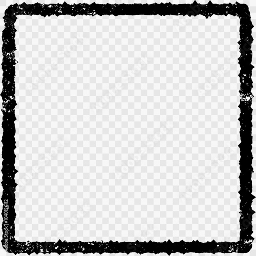 Simple Rough Border illustration on transparent background. Grunge border concept design