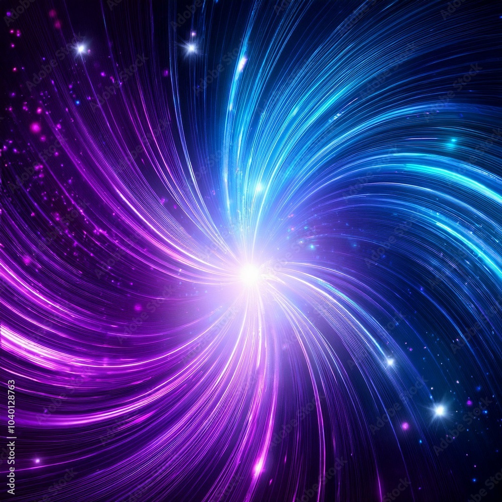 Fototapeta premium purple and blue light swirl background with sparkles