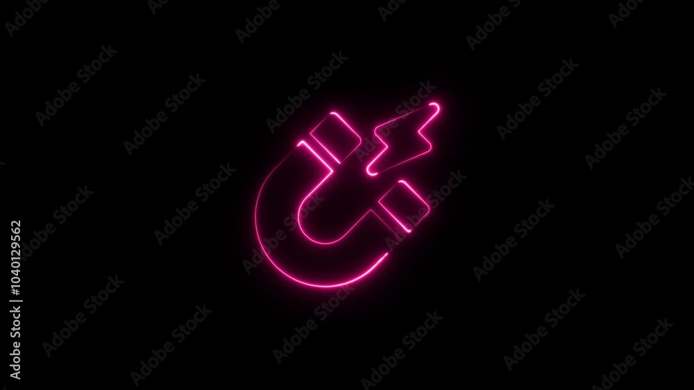 magnet neon icon animation