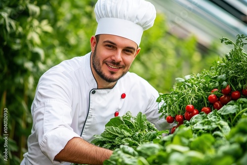 Fresh Vegetables Harvest with Chef on Farm