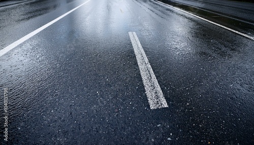 texture of wet asphalt road after rain