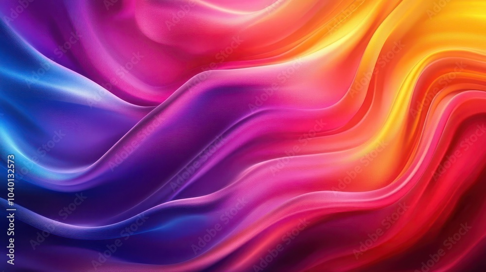 Obraz premium Colorful abstract wavy background with vibrant hues flowing together smoothly.