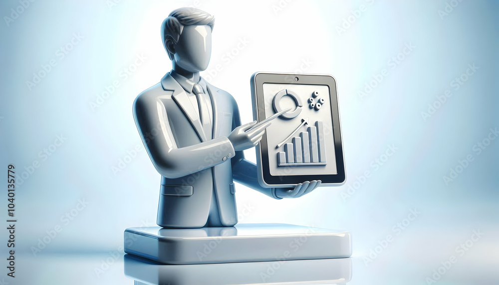 3D Business Presentation Tablet Concept Mid Shot Professional Giving Presentation Glossy Tablet Isolated White Background Generous Copy Space Marketing Text 3D Icon 3D Business Presentation Tablet Concept Mid Shot Professional Giving Presentation Glossy Tablet Isolated White Background Generous Copy Space Marketing Text 3D Icon