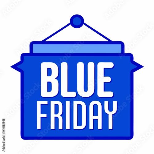 A blue sign that says blue friday on it silhouette vector illustration on white background photo