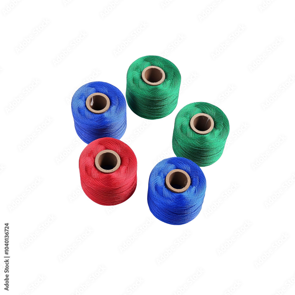 Colorful spools of thread on White Background Colorful spools of thread on White Background