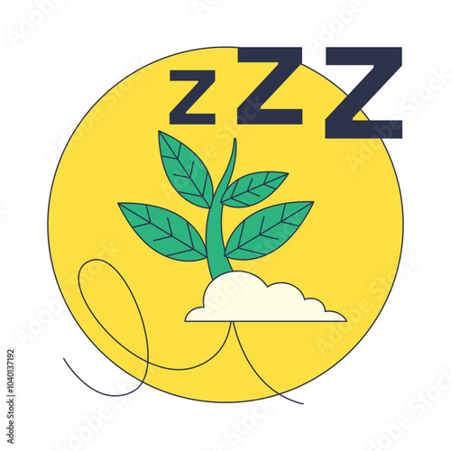 Valerian root plant with Zzz symbol, symbolizing sleep aid.