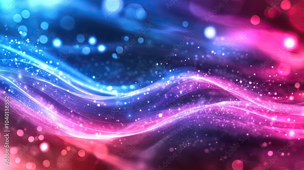 Flowing light paths and data streams on a high-tech digital process background Flowing light paths and data streams on a high-tech digital process background
