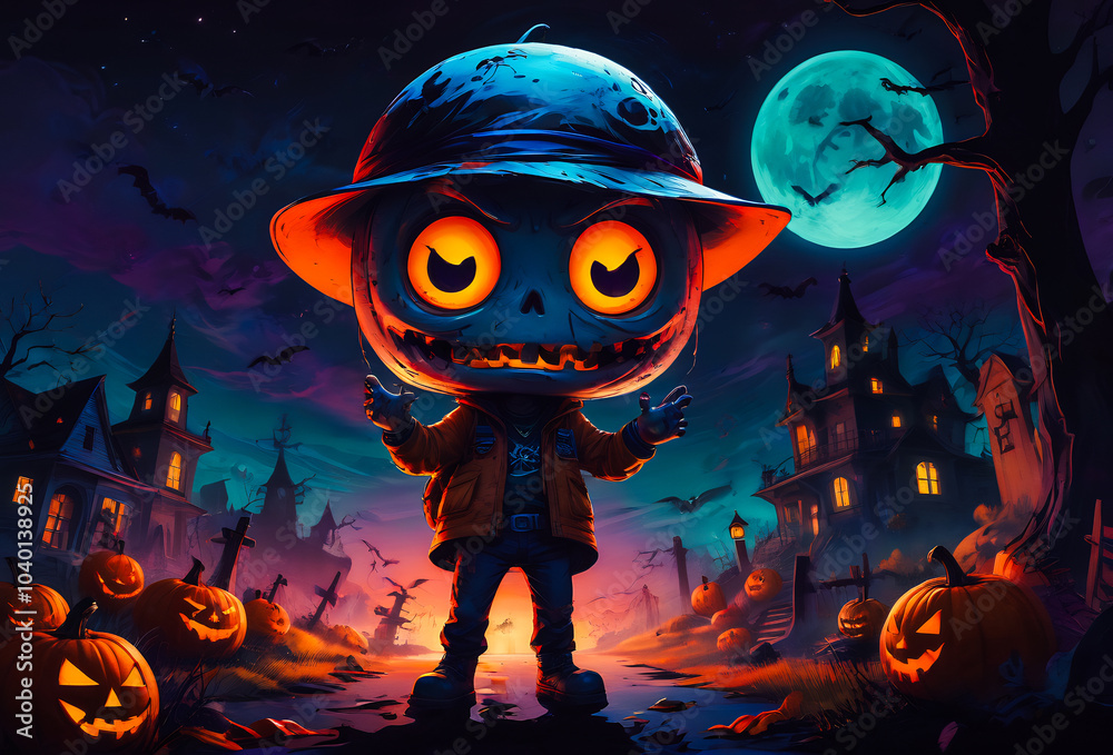 halloween background with pumpkin