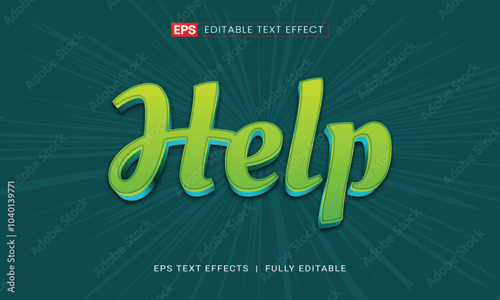 Fototapeta premium Help 3d editable text effect