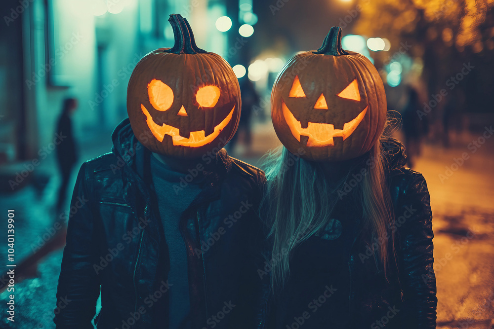 Naklejka premium Young and diverse group of kids in halloween costumes generative ai concept