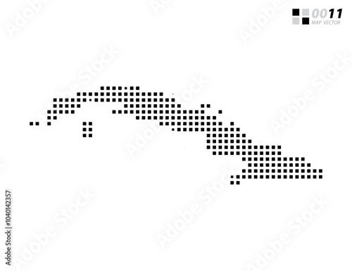 Vector abstract pixel black of Cuba map. Organized in layers for easy editing.