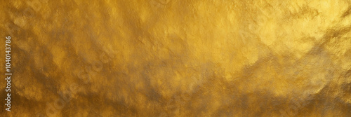 A panoramic view of a textured gold metal background showcasing a shimmering finish. Christmas background