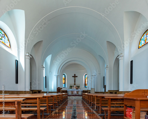 Interior of the Church of St. Antiochus Martyr (Chiesa di Sant'Antioco Martire) in Ulassai, Sardinia, Italy. photo