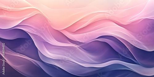 Gentle Lavender Waves, flowing soft colors in arcs, soothing light lavender backdrop, creating a tranquil and harmonious visual experience