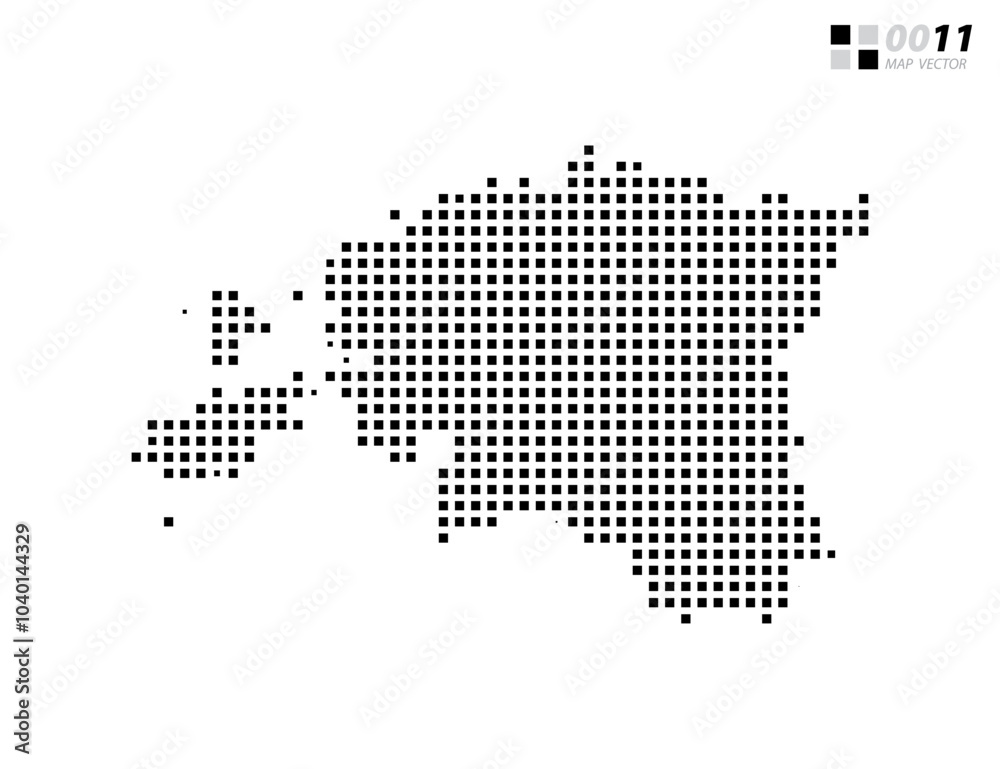 Vector abstract pixel black of Estonia map. Organized in layers for easy editing. Vector abstract pixel black of Estonia map. Organized in layers for easy editing.