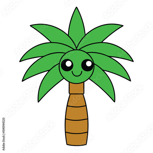 Palm Tree Silhouette Vector Art Illustration for Natural Forest Design.