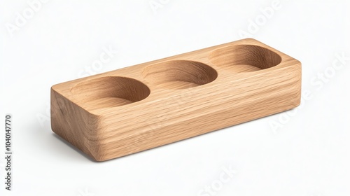 Wooden block, white isolate background