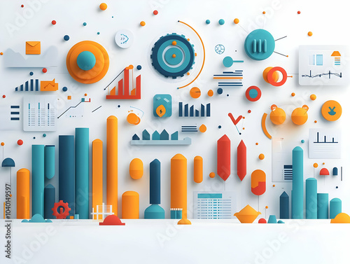 Flat Soft Abstract Background Glowing Decision Making Symbols Business Banners Financial Advertisements Clean Look Copy Space Vector Illustration Smart Business Tone Arrows Checkmarks