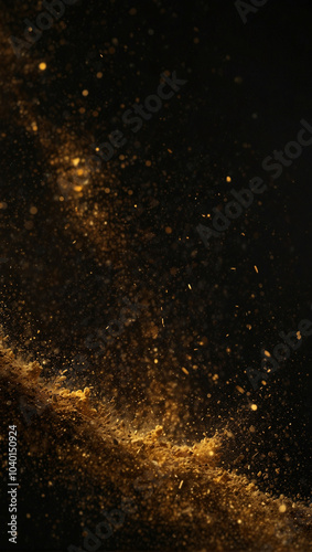 Wallpaper Mural Golden dust sparkles against a black background Torontodigital.ca
