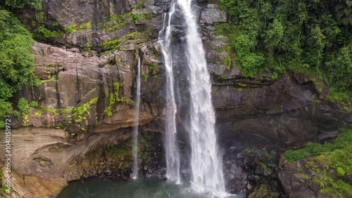 Aberdeen Falls is a picturesque 98 m high waterfall on the Kehelgamu River near Ginigathena, in the Nuwara Eliya District of Sri Lanka.