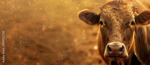 Abstract background with a defocused brown cow ideal for sacrificial themes with ample copy space image