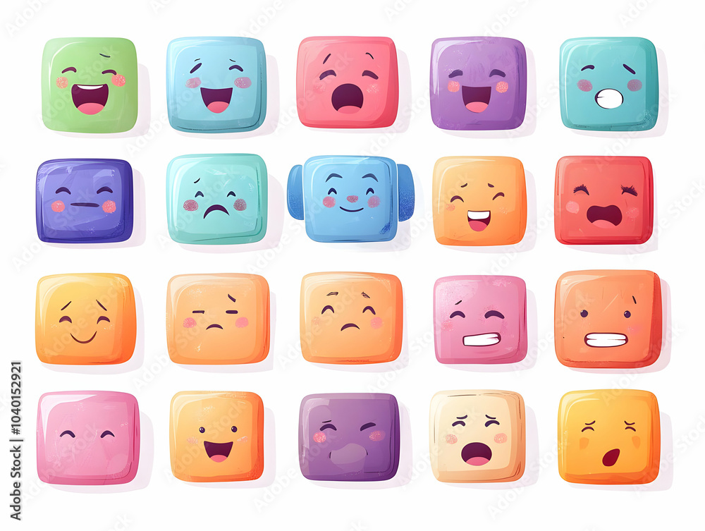 Flat Emotional Spectrum Tiles Abstract Color Gradients Representation Emotions Minimalist Design - White Squares with Subtle Color Transitions for Janeiro Branco Awareness Campaign Flat Emotional Spectrum Tiles Abstract Color Gradients Representation Emotions Minimalist Design - White Squares with Subtle Color Transitions for Janeiro Branco Awareness Campaign