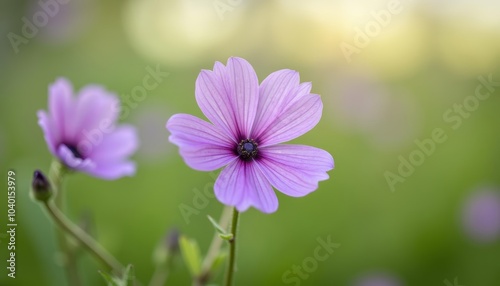  Purple flower blooming in a field of green