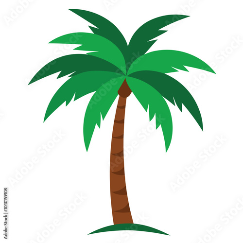 Palm Tree Silhouette Vector Art Illustration for Natural Forest Design.